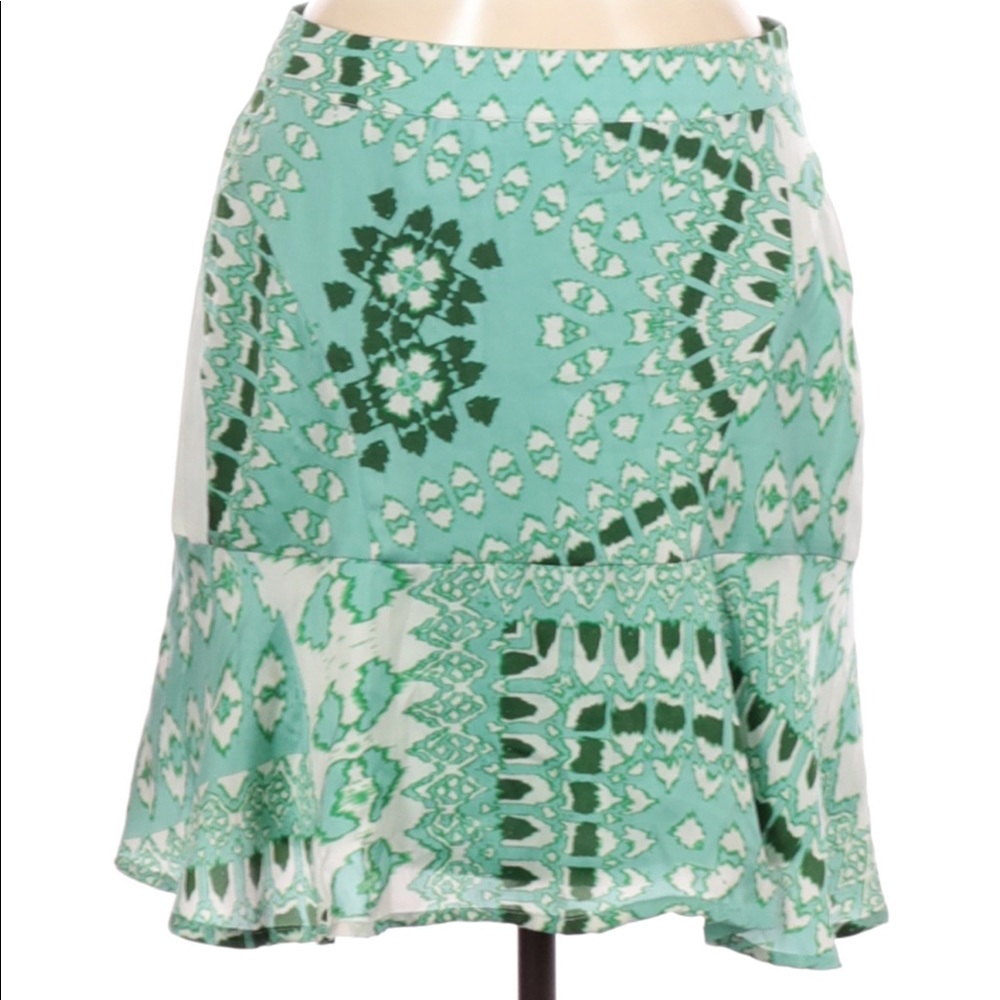 Silk asymmetrical mini skirt